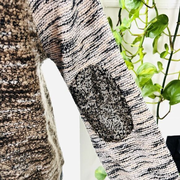 Miss Me Brown Soft Wool Blend Long Sleeve Sweater with Elbow Patches Size Small - Picture 6 of 8